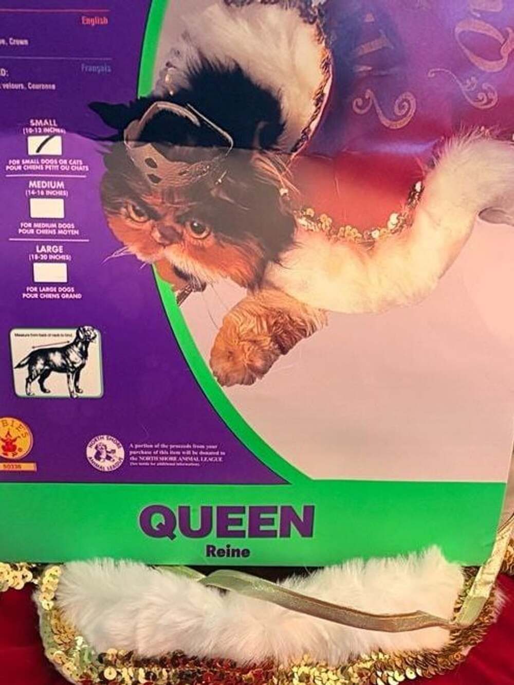 Rubies Pet Halloween Costume - Queen Red Velvet Cape & Crown